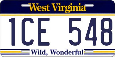 WV license plate 1CE548