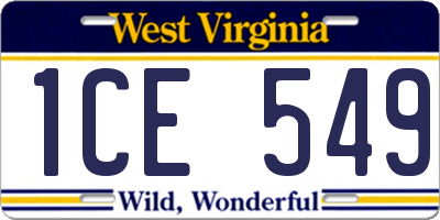 WV license plate 1CE549