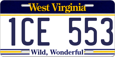 WV license plate 1CE553