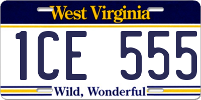 WV license plate 1CE555