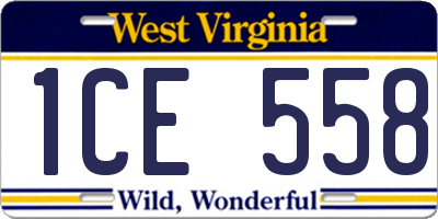 WV license plate 1CE558