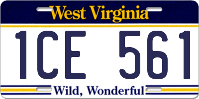 WV license plate 1CE561