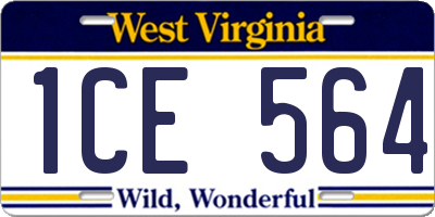 WV license plate 1CE564