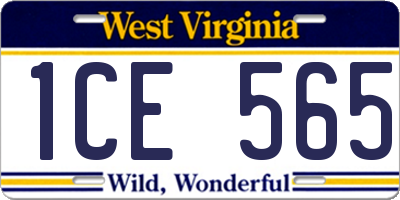 WV license plate 1CE565