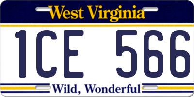 WV license plate 1CE566