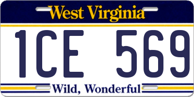 WV license plate 1CE569