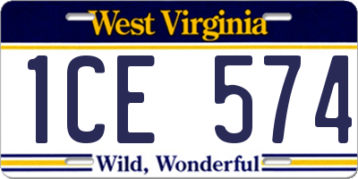 WV license plate 1CE574