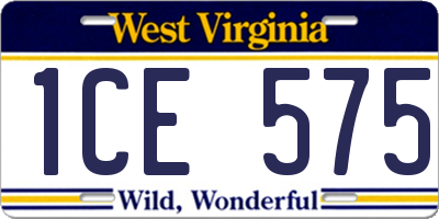 WV license plate 1CE575