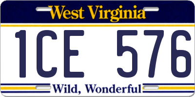 WV license plate 1CE576