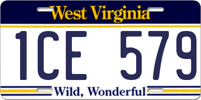 WV license plate 1CE579
