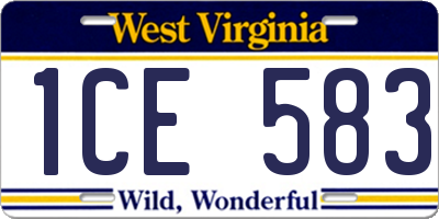 WV license plate 1CE583