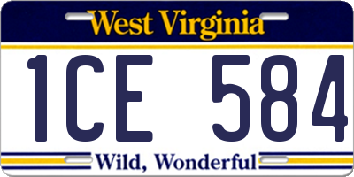 WV license plate 1CE584