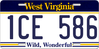 WV license plate 1CE586