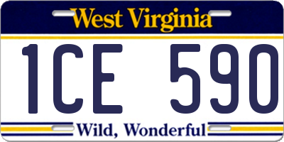 WV license plate 1CE590
