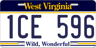WV license plate 1CE596
