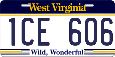 WV license plate 1CE606