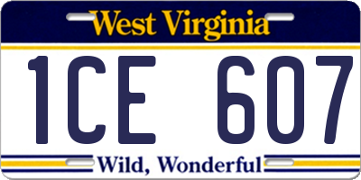 WV license plate 1CE607