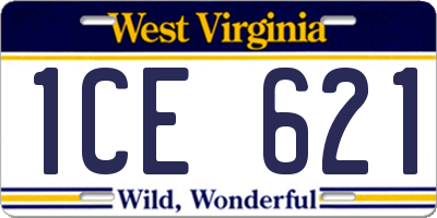 WV license plate 1CE621