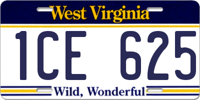 WV license plate 1CE625