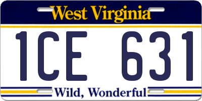 WV license plate 1CE631