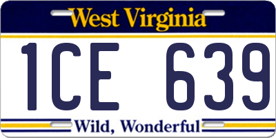 WV license plate 1CE639