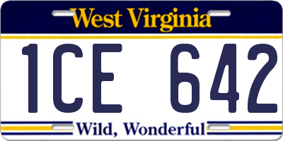 WV license plate 1CE642