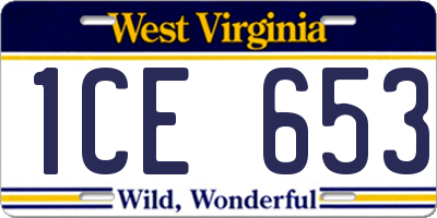 WV license plate 1CE653