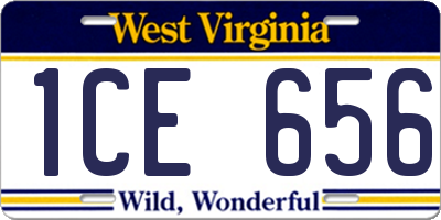 WV license plate 1CE656