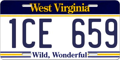 WV license plate 1CE659