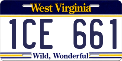 WV license plate 1CE661
