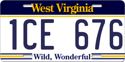WV license plate 1CE676