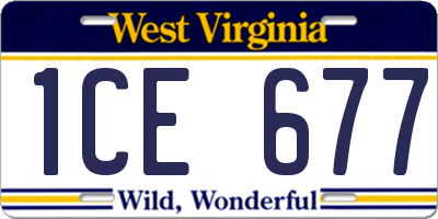 WV license plate 1CE677
