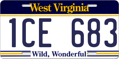 WV license plate 1CE683