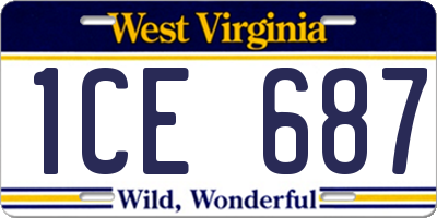 WV license plate 1CE687