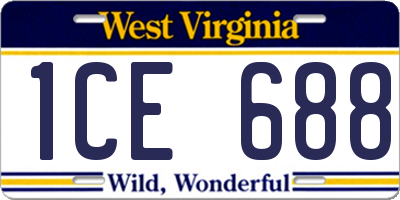WV license plate 1CE688