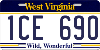 WV license plate 1CE690