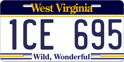 WV license plate 1CE695