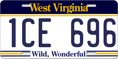 WV license plate 1CE696