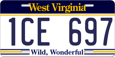 WV license plate 1CE697