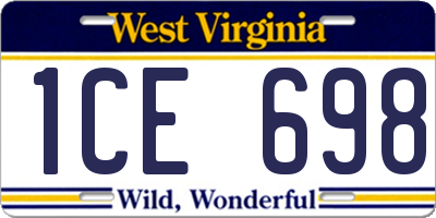 WV license plate 1CE698