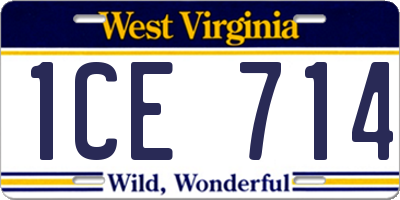 WV license plate 1CE714