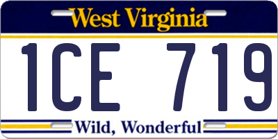 WV license plate 1CE719