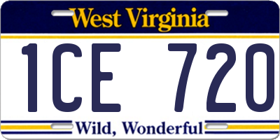 WV license plate 1CE720