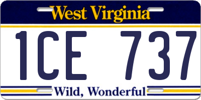 WV license plate 1CE737