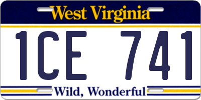 WV license plate 1CE741