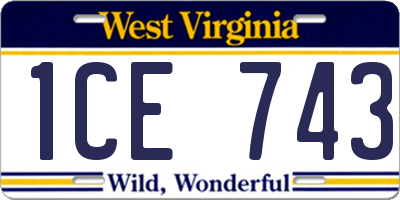 WV license plate 1CE743