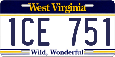 WV license plate 1CE751