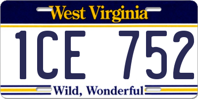 WV license plate 1CE752