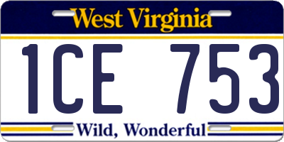 WV license plate 1CE753