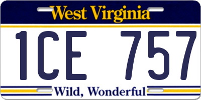 WV license plate 1CE757